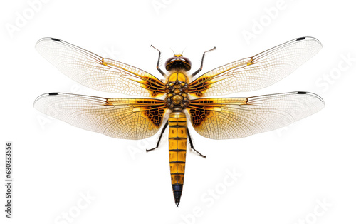 Colorful Small Dangerous Dragonfly Isolated on Transparent Background PNG. © Haider