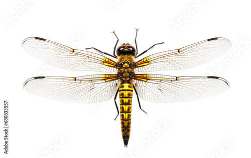 Small Look Dangerous Dragonfly Isolated on Transparent Background PNG.