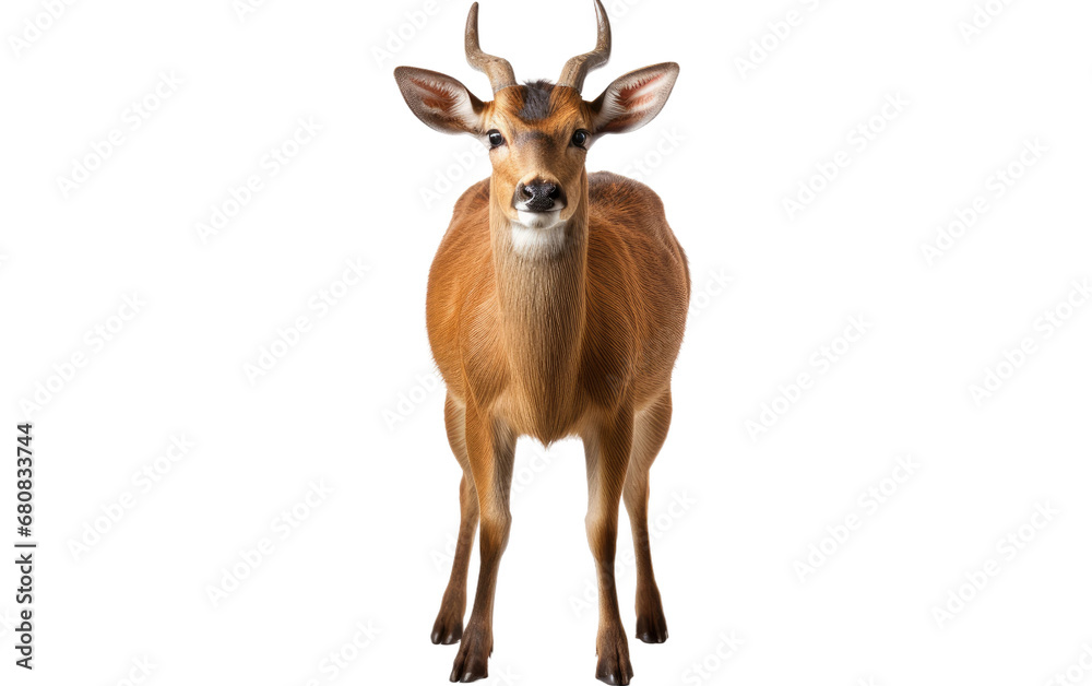 Handsome Brown Color Giant Muntjac Isolated on Transparent Background PNG.