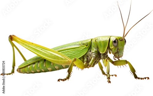 Pretty Shiny Green Giant Grass Hopper Isolated on Transparent Background PNG. photo