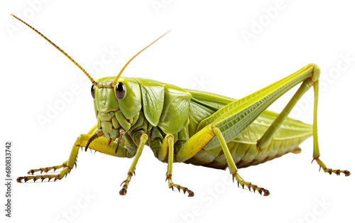Dangerous Shiny Green Giant Grass Hopper Isolated on Transparent Background PNG. © Haider