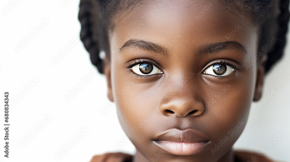Close-up of a black child's face Close-up of a black child's face