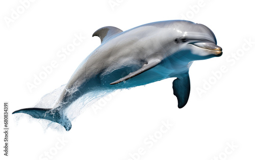 Gorgeous Colorful Humpback Dolphin Isolated on Transparent Background PNG. photo