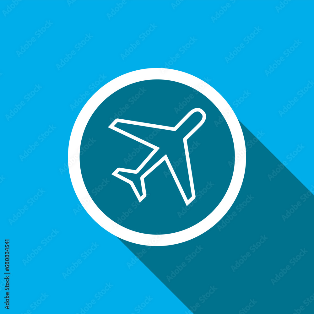 Airplane icon vector. Airplane icon sign symbol in trendy flat style. Airplane icon image, Airplane icon illustration isolated on blue background Airplane icon vector. Airplane icon sign symbol in trendy flat style. Airplane icon image, Airplane icon illustration isolated on blue background