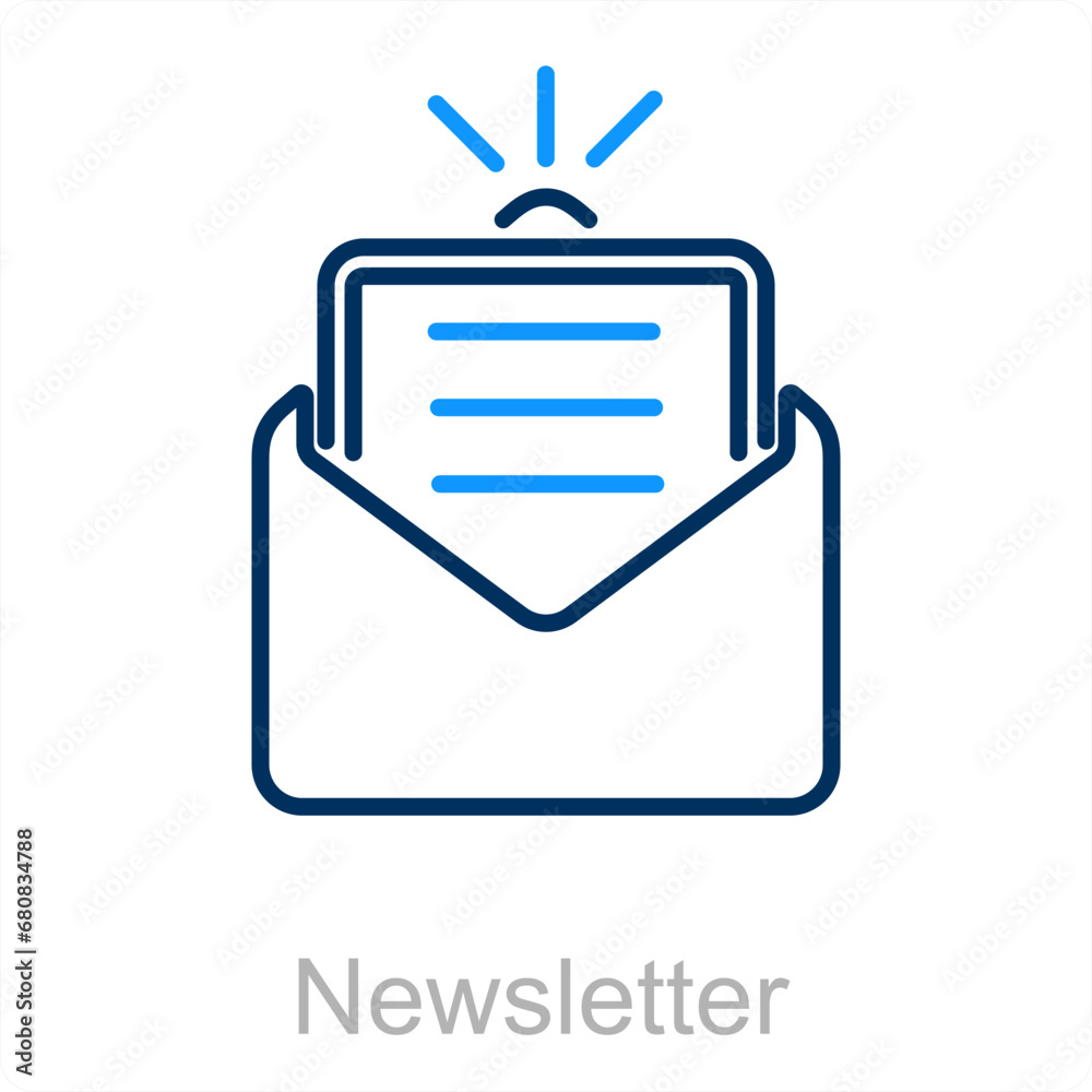 Newsletter and email icon concept Newsletter and email icon concept