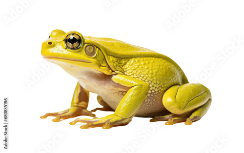 Beautiful Yellow Color Pea Sized Frog Isolated On Transparent Background PNG.