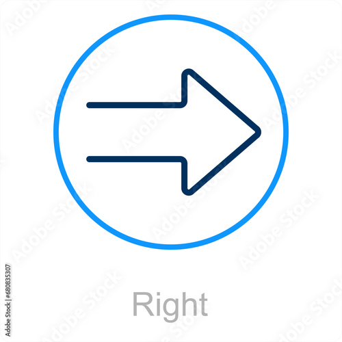 Left and way icon concept