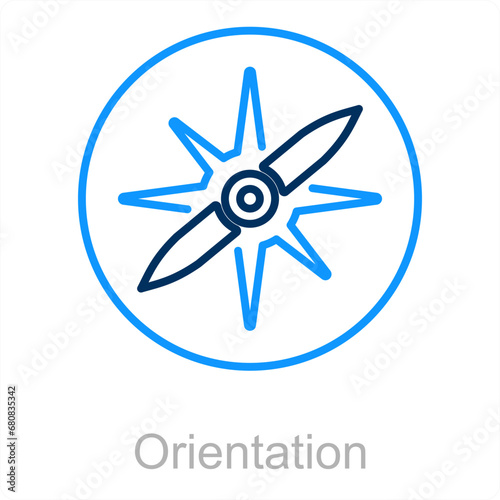 Descend  and way icon concept
