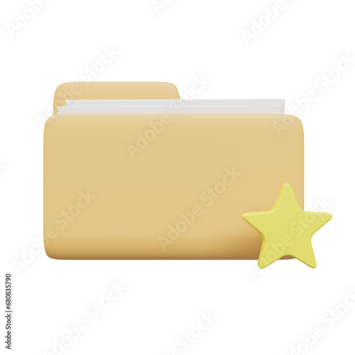 star folder icon. 3D render