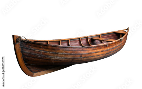 Ancient Wooden Rowboat Skeg Isolated On Transparent Background PNG. © Haider