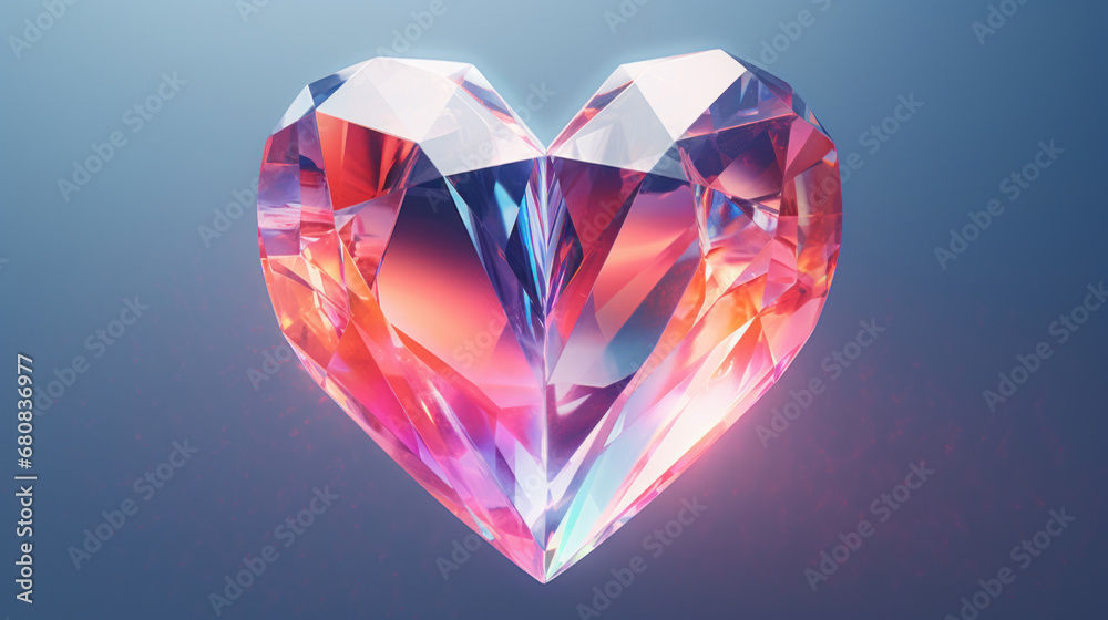 Crystal colorful heart