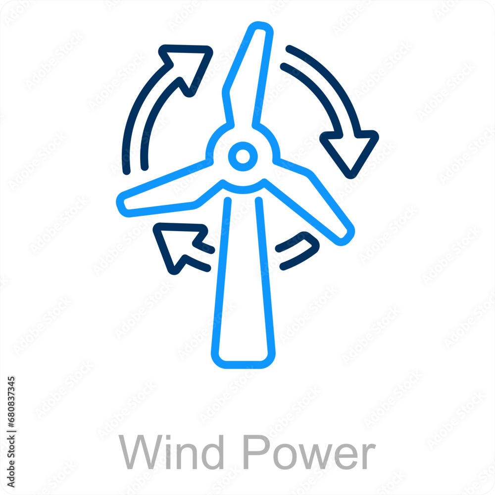 Wind Power and ecology icon concept Wind Power and ecology icon concept