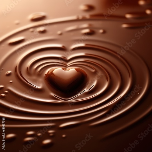 Melted Chocolate In Heart Shape