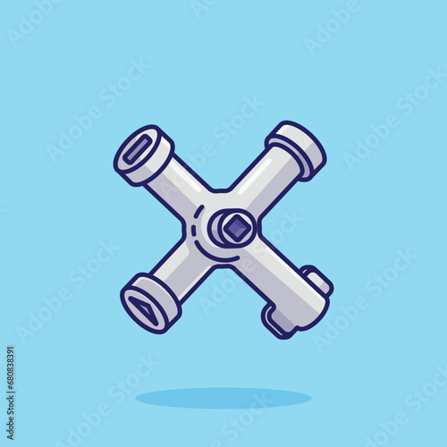 Control cabinet key simple cartoon vector illustration carpentry tools concept icon isolated