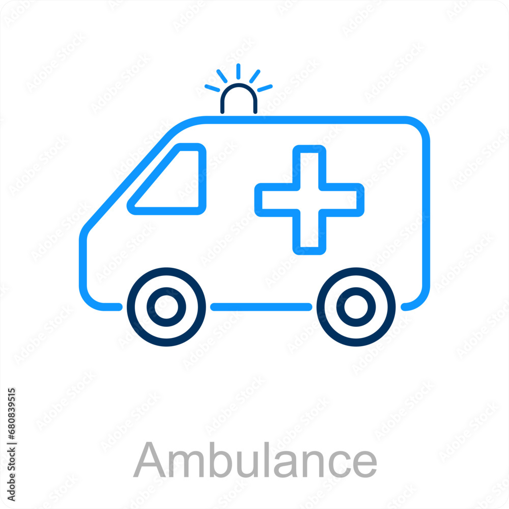 Ambulance and hospital icon concept Ambulance and hospital icon concept