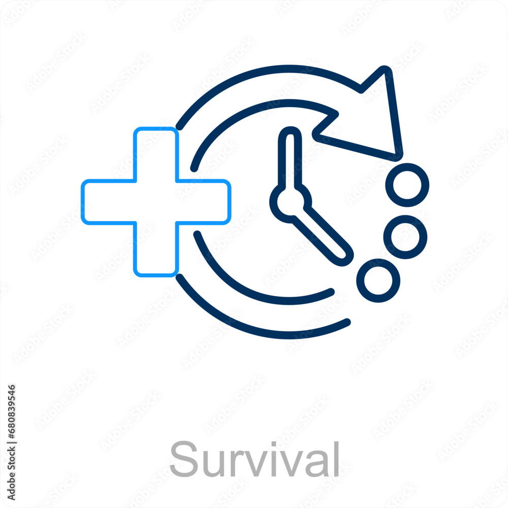 Survival and timer icon concept Survival and timer icon concept