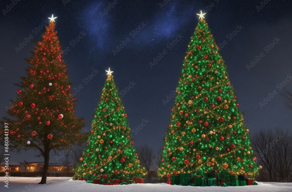 Fototapeta premium christmas tree in the night