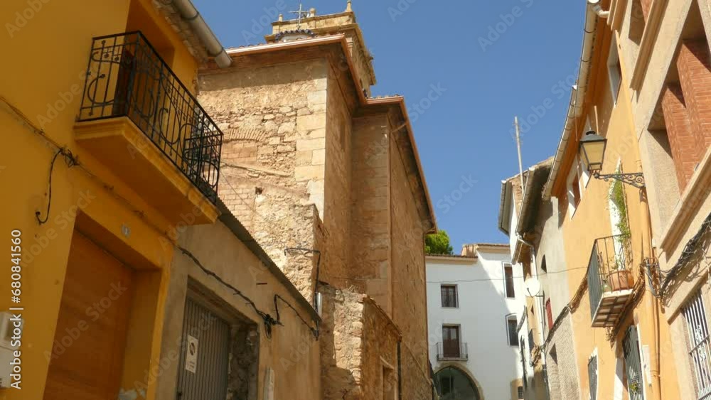 Old typical spanish quaint village in Borriol, Spain.