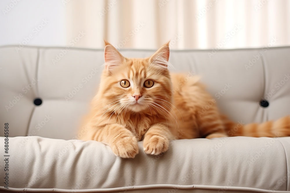 Enchanting close-up photo of a fluffy white cat with big, blue eyes sitting on a blue couch and holding a pink ball in its paws Enchanting close-up photo of a fluffy white cat with big, blue eyes sitting on a blue couch and holding a pink ball in its paws
