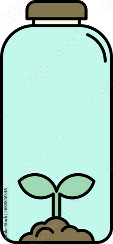 Plant in bottle illustration