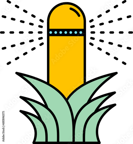 Automatic water sprayer illustration