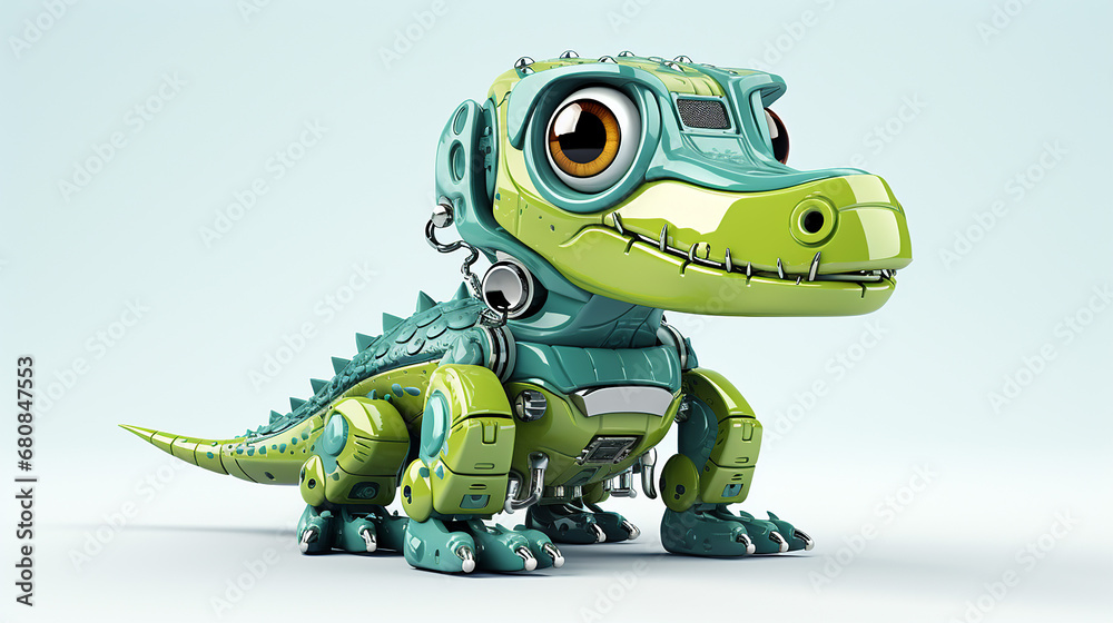 cute crocodile robot funny robotic animal isolated on white background cute crocodile robot funny robotic animal isolated on white background