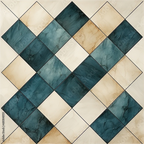 Sophisticated Geometric Square Pattern with Gradient Triangles