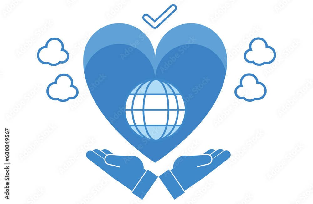 earth preservation icon,Vector logo design template in linear style - earth on hands. Concept for nature protection, ecology and environmental organizations.blue earth preservation icon,Vector logo design template in linear style - earth on hands. Concept for nature protection, ecology and environmental organizations.blue