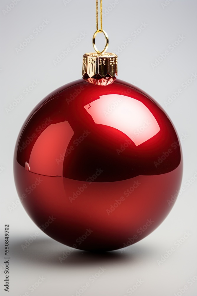 red christmas ball isolated on white