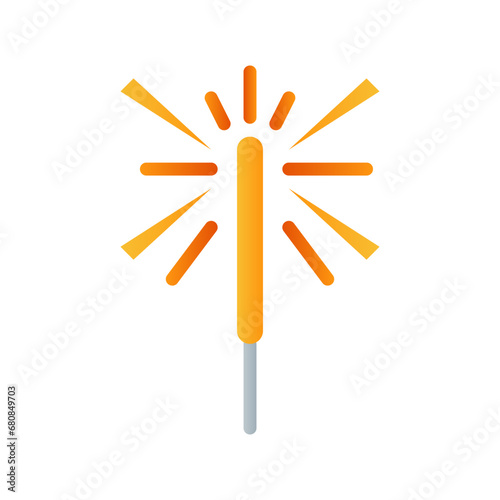 Sparkler icon with gradient fill style illustration vector design