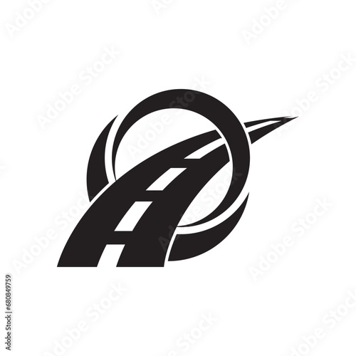 Road icon logo, vector illustration design