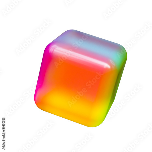 Colorful Geometric Shape 3D, Glassmorphism effect © hjhofficial