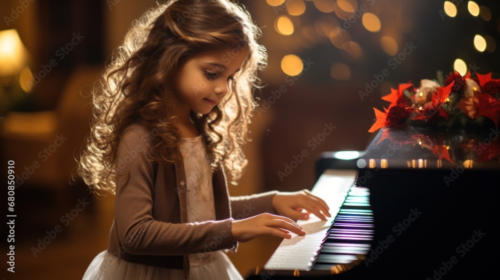 © sirisakboakaew - Cute little girl playing the piano © sirisakboakaew - Cute little girl playing the piano