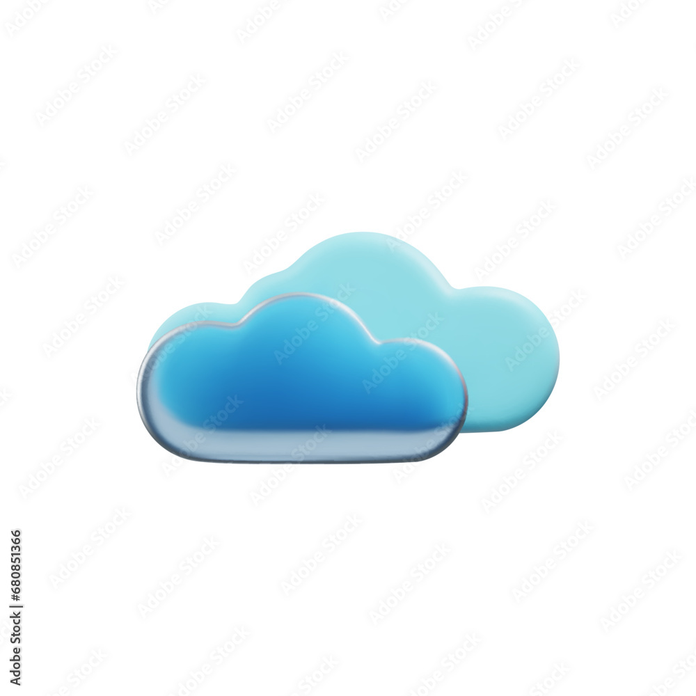 Blue cloud, icon for social design, vector object isolated on white Blue cloud, icon for social design, vector object isolated on white