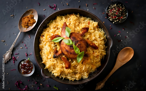 Capture the essence of Biryani in a mouthwatering food photography shot Generative AI