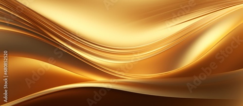 Luxury gold overlap light shade wave with line background, AI generated image