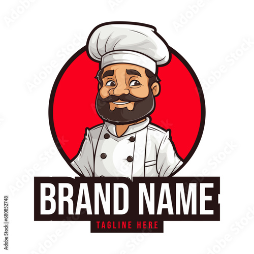 Chef mascot logo design vector template