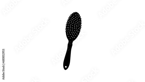 Nylon Hairbrush, black isolated silhouette