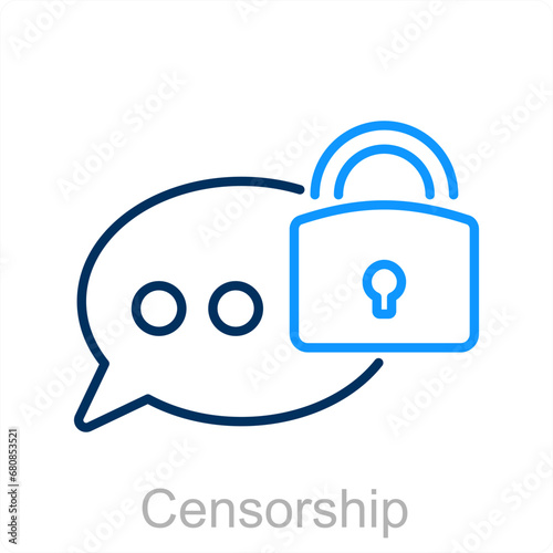 Censorship and censor icon concept