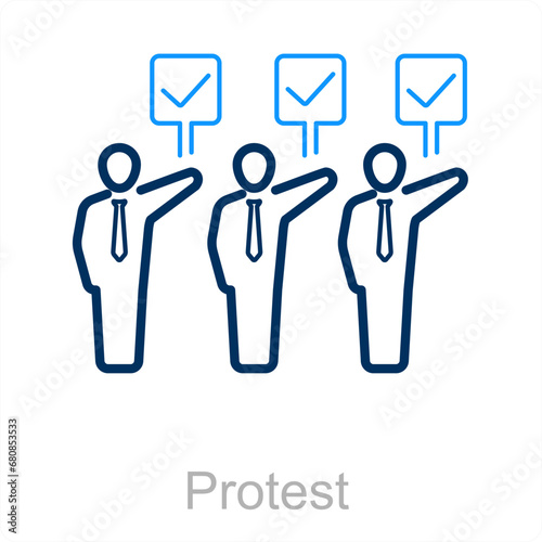 Protest and sign icon concept