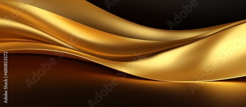 Luxury gold overlap light shade wave with line background  AI generated image