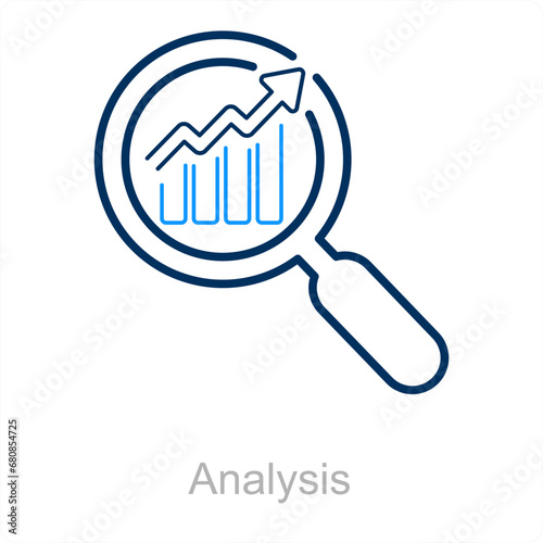 Analysis and data icon concept