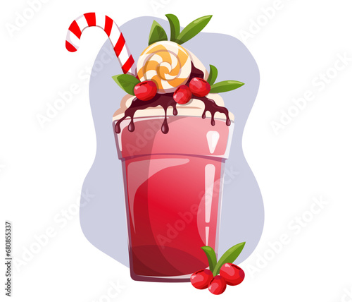 Cocktail with berries and chocolate