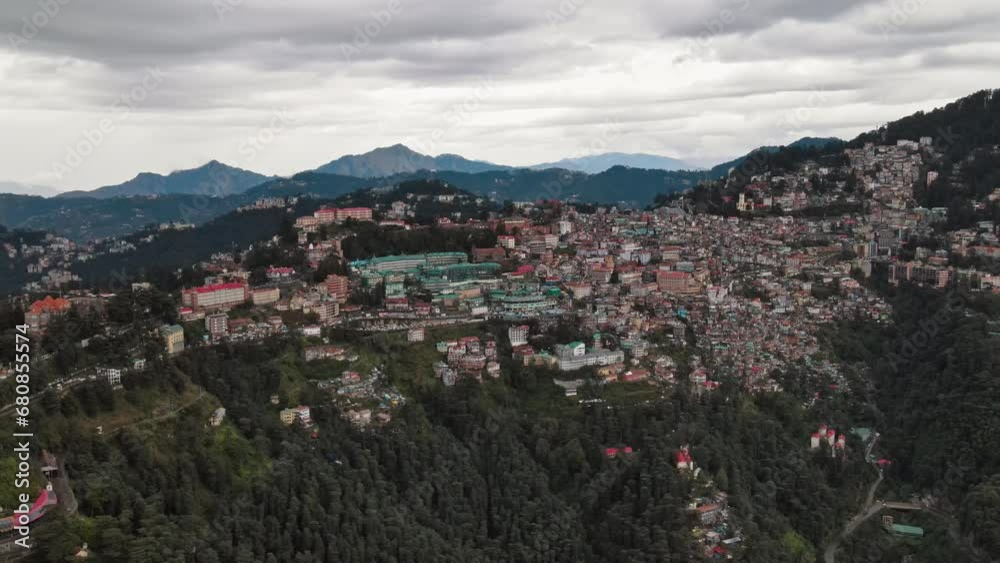 The beautiful panoramic landscape of Shimla is situated in Himachal Pradesh. Natural beauty of Shimla Himachal Pradesh India. Best honeymoon destination for couples The beautiful panoramic landscape of Shimla is situated in Himachal Pradesh. Natural beauty of Shimla Himachal Pradesh India. Best honeymoon destination for couples