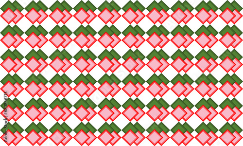 Red and green pattern, two tone red diamond checkerboard repeat pattern, replete image, design for fabric printing, Christmas's background 