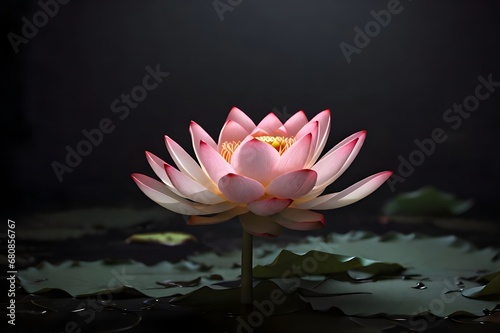 Mystical Lotus Blossom on Pink and Purple Background,, Ethereal Light Purple Lotus Floating in Radiant Glow Generative Ai