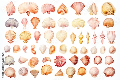 watercolor sea shells and sea life cliparts (1) © กิตติพัฒน์ สมนาศักดิ