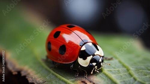 close-up portrait of ladybug against white background, AI generated, background image © Hifzhan Graphics