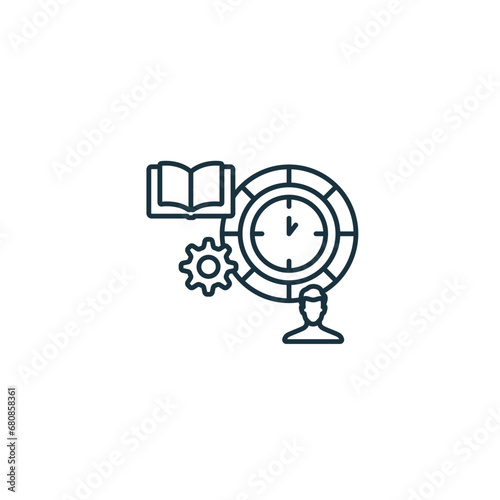 Time blocking outline icon. Monochrome simple sign from productivity collection. Time blocking icon for logo, templates, web design and infographics.