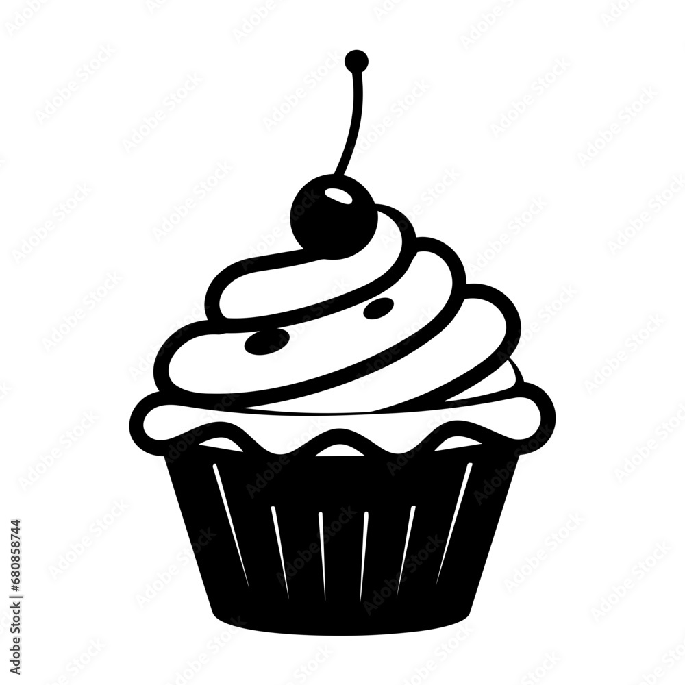 Simple Icon Illustration of Cupcake. SVG Vector Simple Icon Illustration of Cupcake. SVG Vector